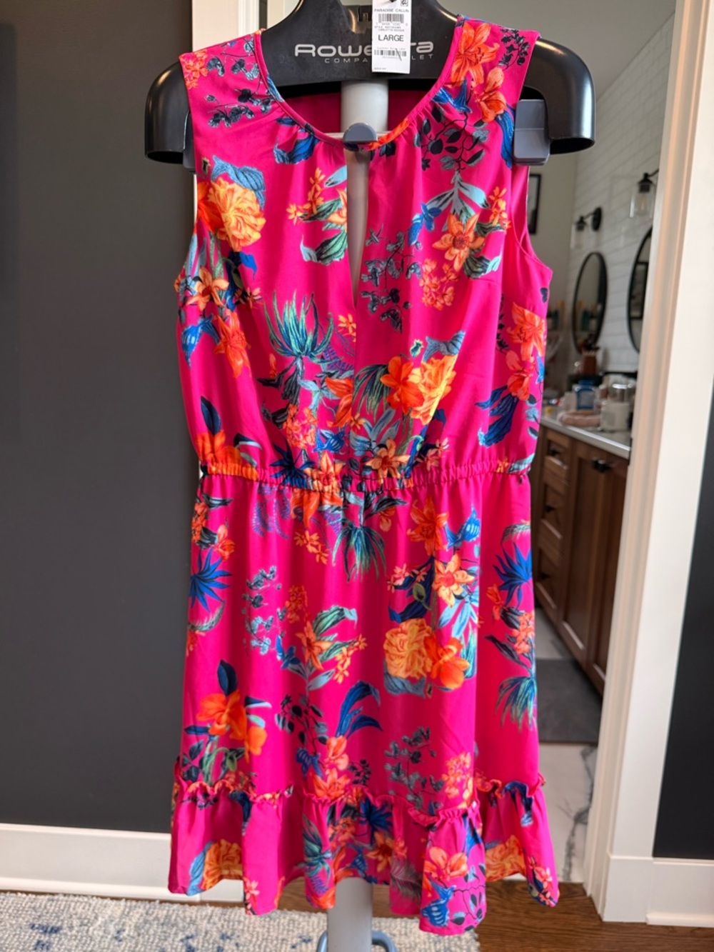 INC Bright Fuchsia Floral Sleeveless Sundress